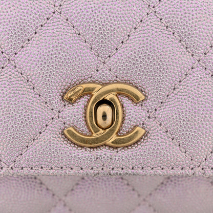 Chanel Metallic Caviar Quilted Mini Coco Handle Flap Light Pink 12 of 13