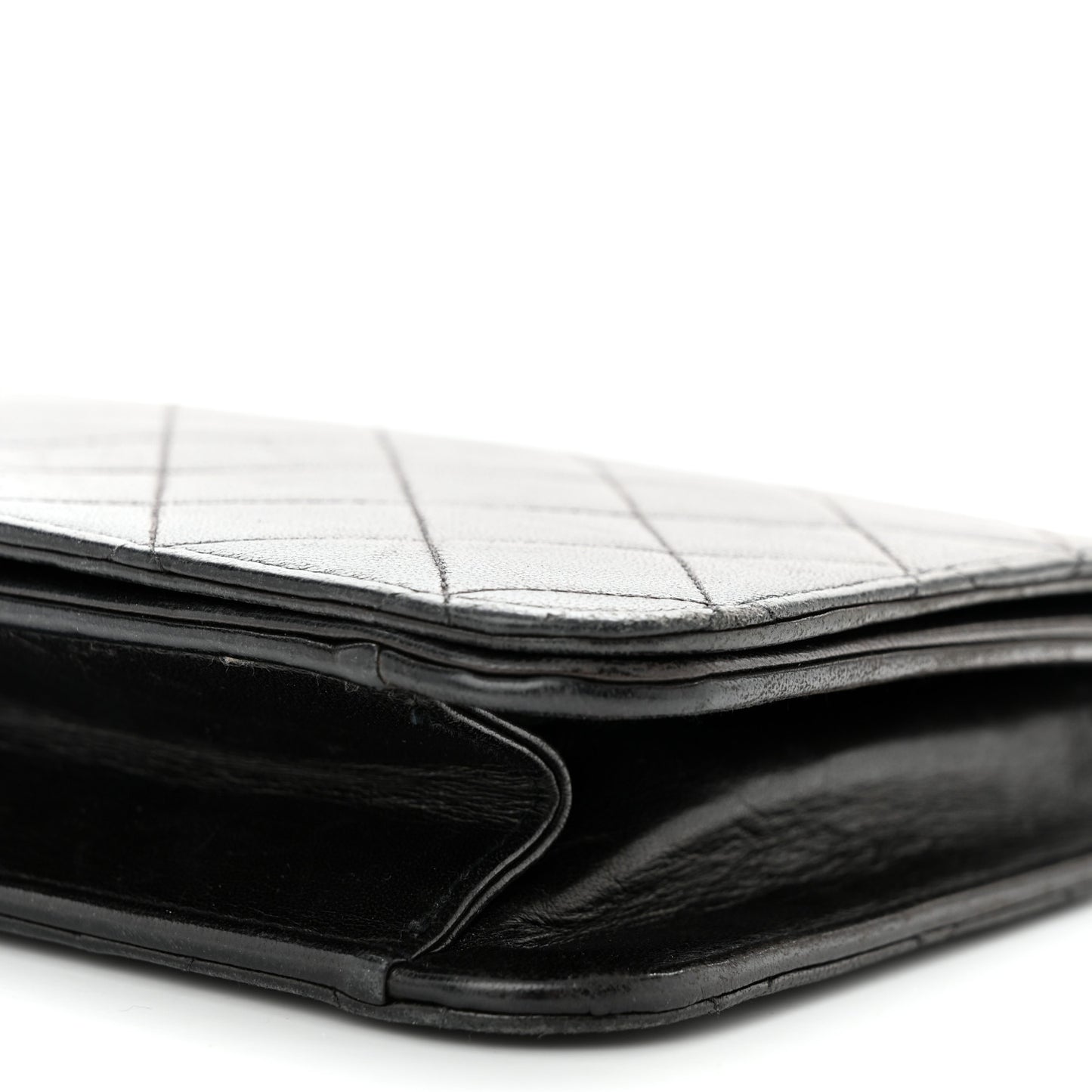 Lambskin Quilted Small Single Flap Black