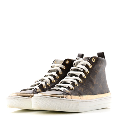 Louis Vuitton Patent Monogram Stellar Sneaker Boots 38.5 Gold 4 of 8