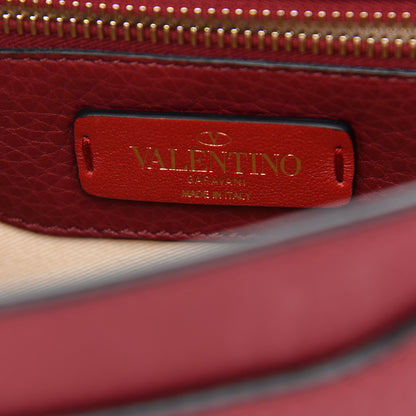 Valentino Garavani Pebbled Calfskin Rockstud Messenger Bag Rosso 6 of 8