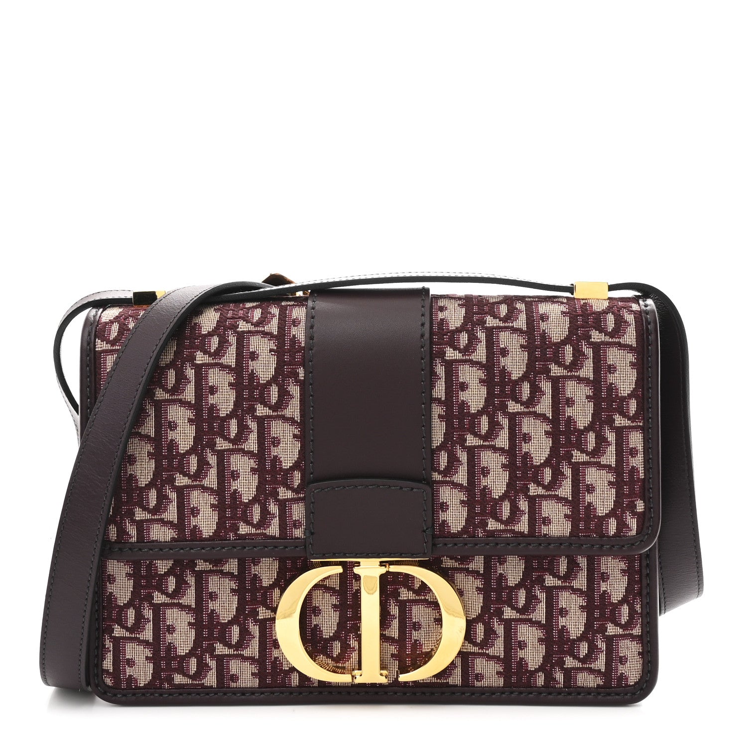 Christian Dior Oblique 30 Montaigne Flap Bag Burgundy 1 of 10