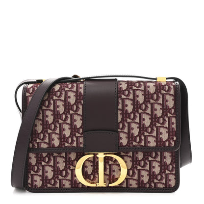 Christian Dior Oblique 30 Montaigne Flap Bag Burgundy 1 of 10