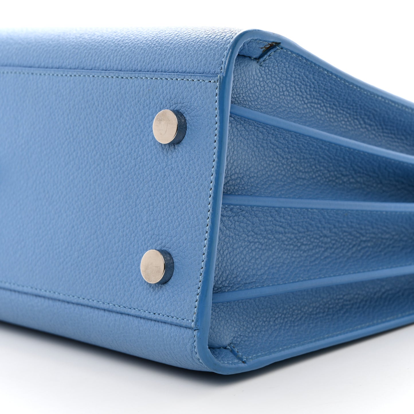 Grained Calfskin Baby Sac De Jour Blue Clair