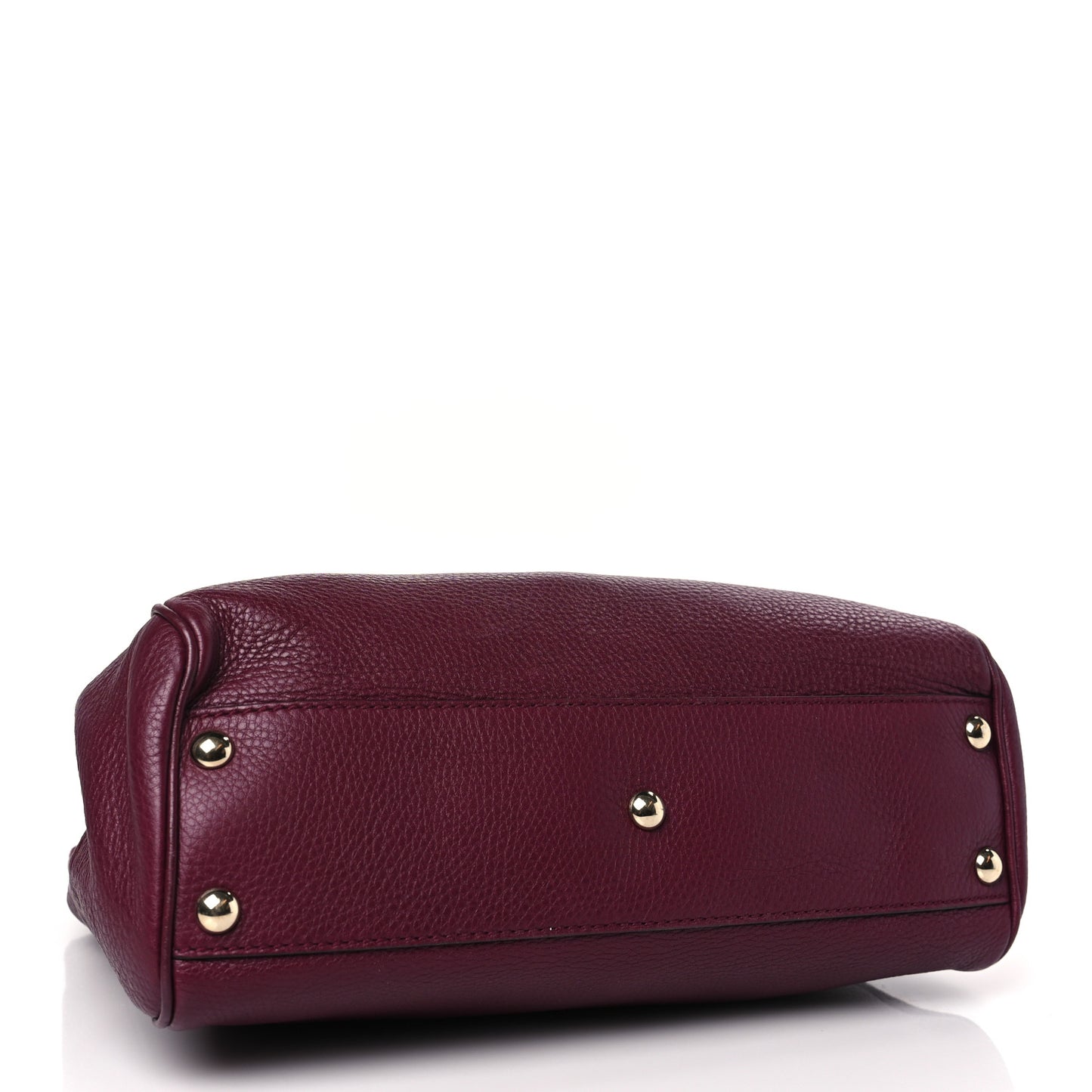 Calfskin Small Bamboo Shopper Tote Burgundy