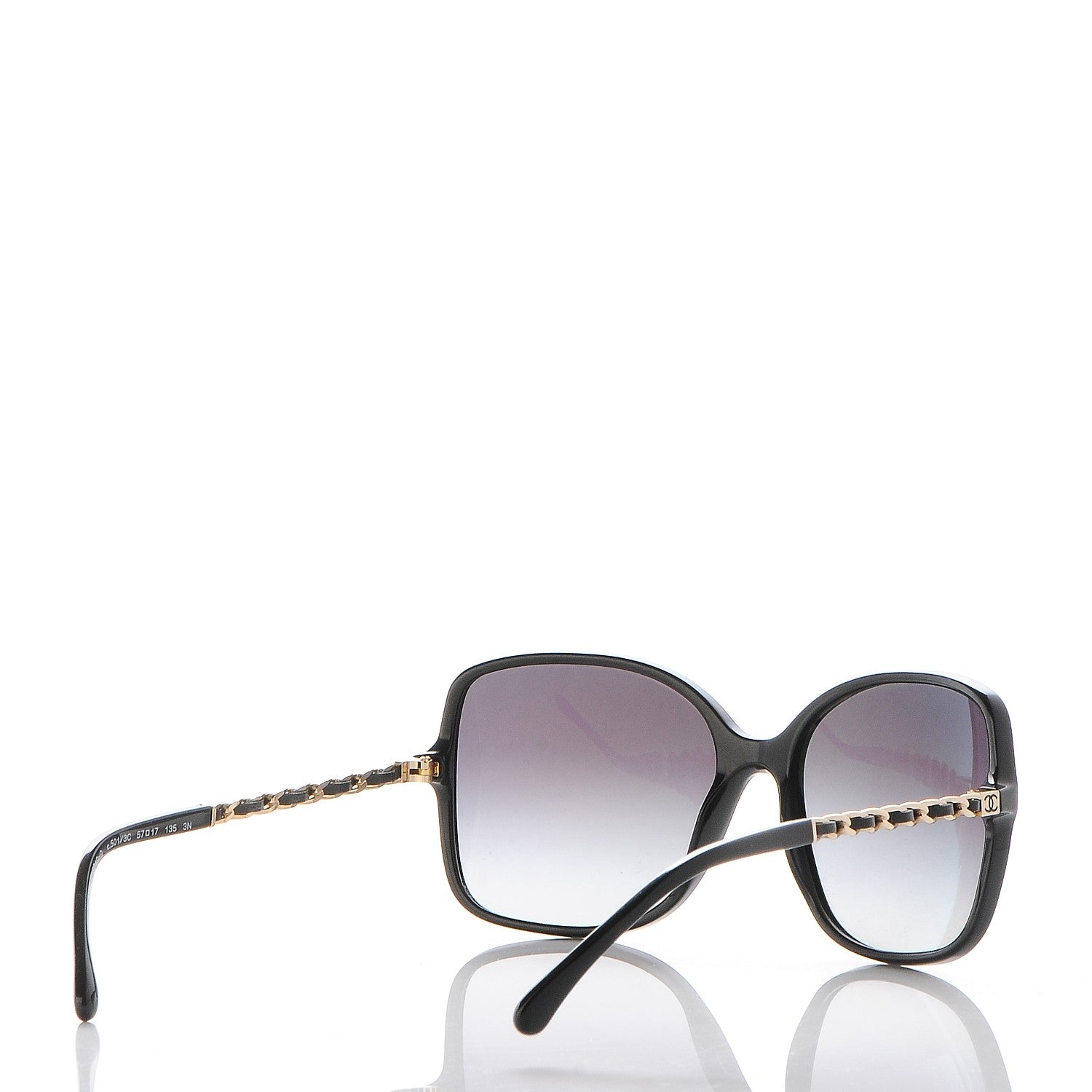 Chanel Lambskin Square Chain Sunglasses 5210-Q Black 4 of 9