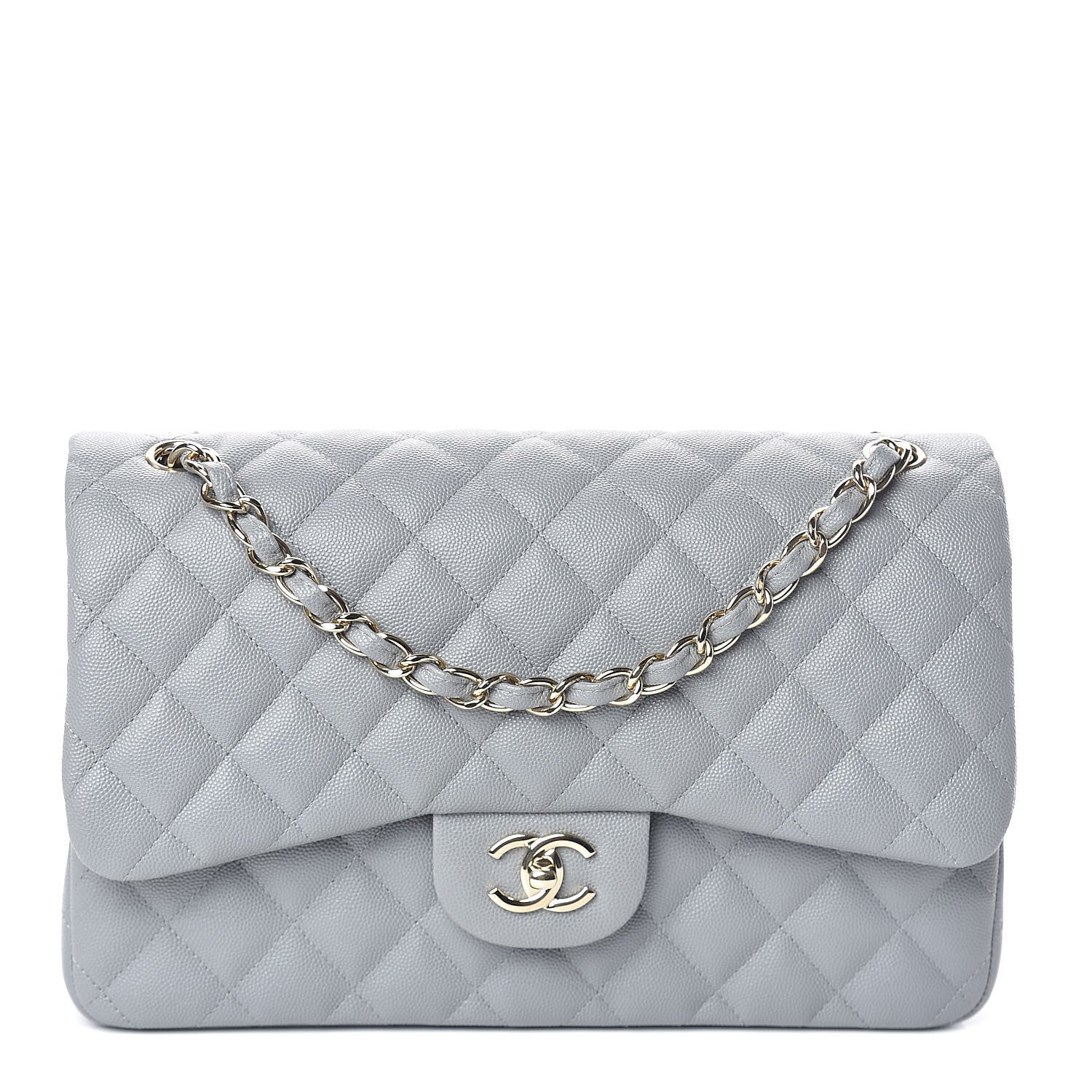 Chanel Caviar Quilted Jumbo Double Flap Dark Grey 1 of 10