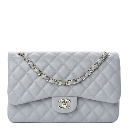 Chanel Caviar Quilted Jumbo Double Flap Dark Grey 1 of 10