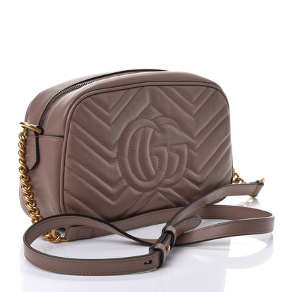 Gucci Calfskin Matelasse Small GG Marmont Chain Shoulder Bag Porcelain Rose 2 of 4