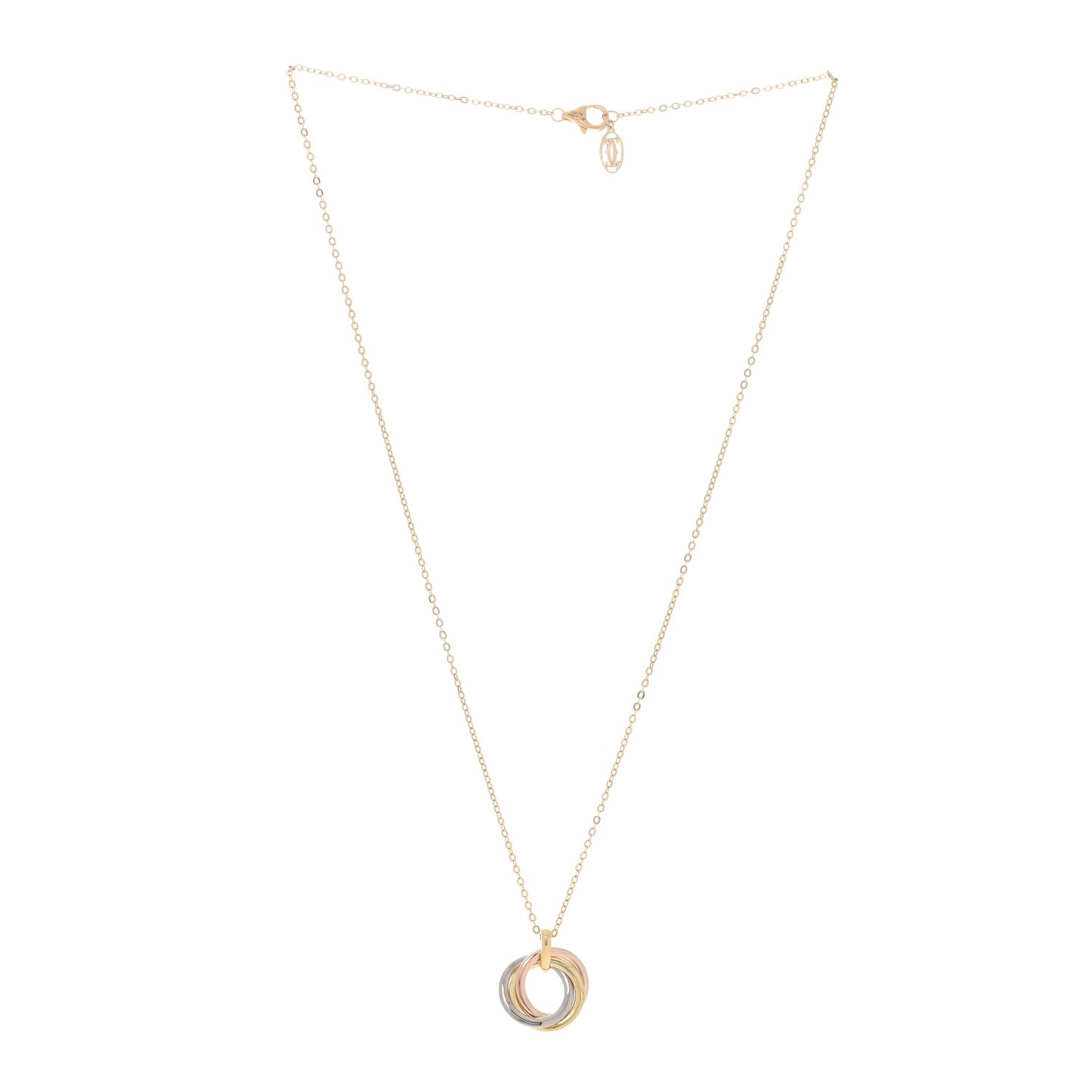 18K Pink Yellow White Gold Medium Trinity Pendant Necklace