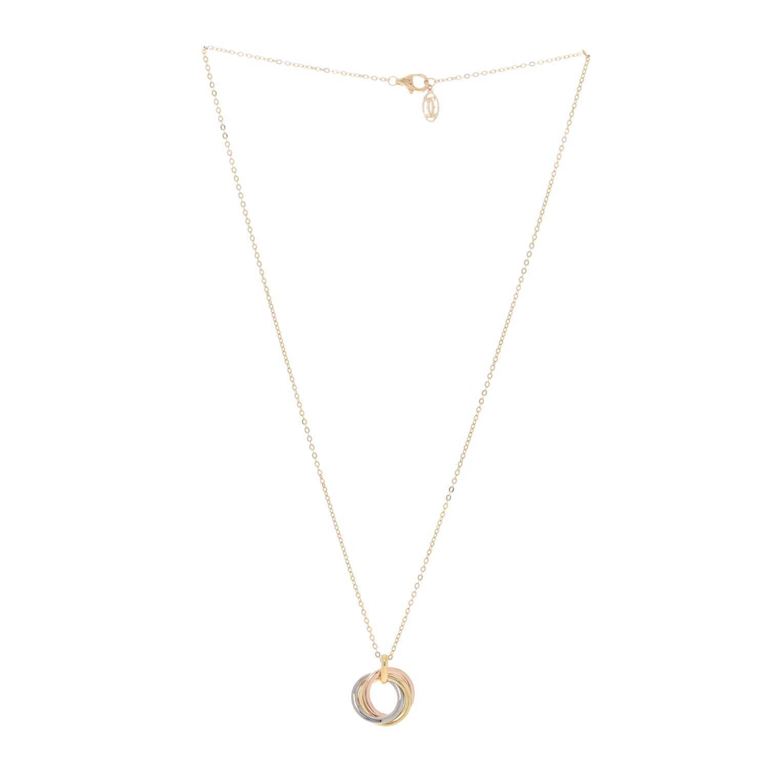 Cartier 18K Pink Yellow White Gold Medium Trinity Pendant Necklace 2 of 5