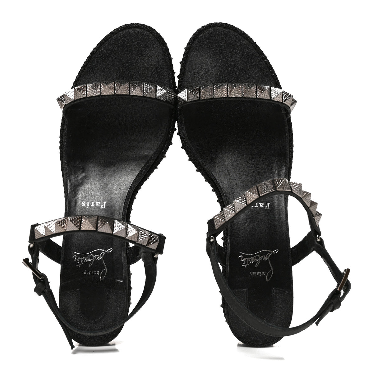 Christian Louboutin Nappa Pyraclou 60 Platform Sandals 41 Black 2 of 8