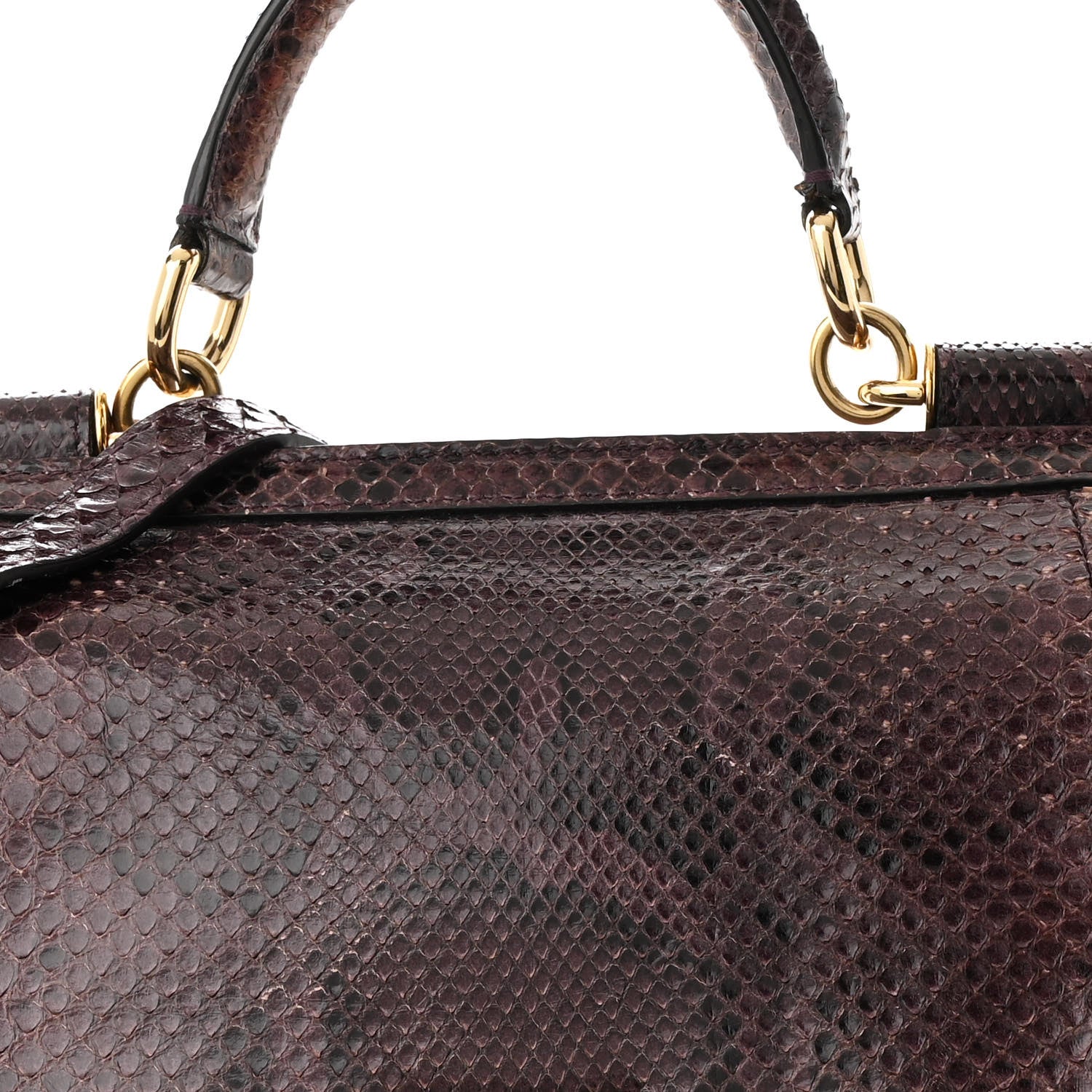 Dolce & Gabbana Snakeskin Large Miss Sicily Satchel Purple 7 of 12