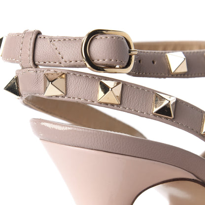 Valentino Garavani Patent Nappa Rockstud Ankle Strap 100mm Pumps 40.5 Water Rose Poudre 9 of 9