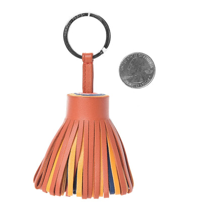Hermes Lambskin Carmen Tassel Key Holder Cornaline Jaune D'Or Bleu Orange Pale Rose Rouge 2 of 3