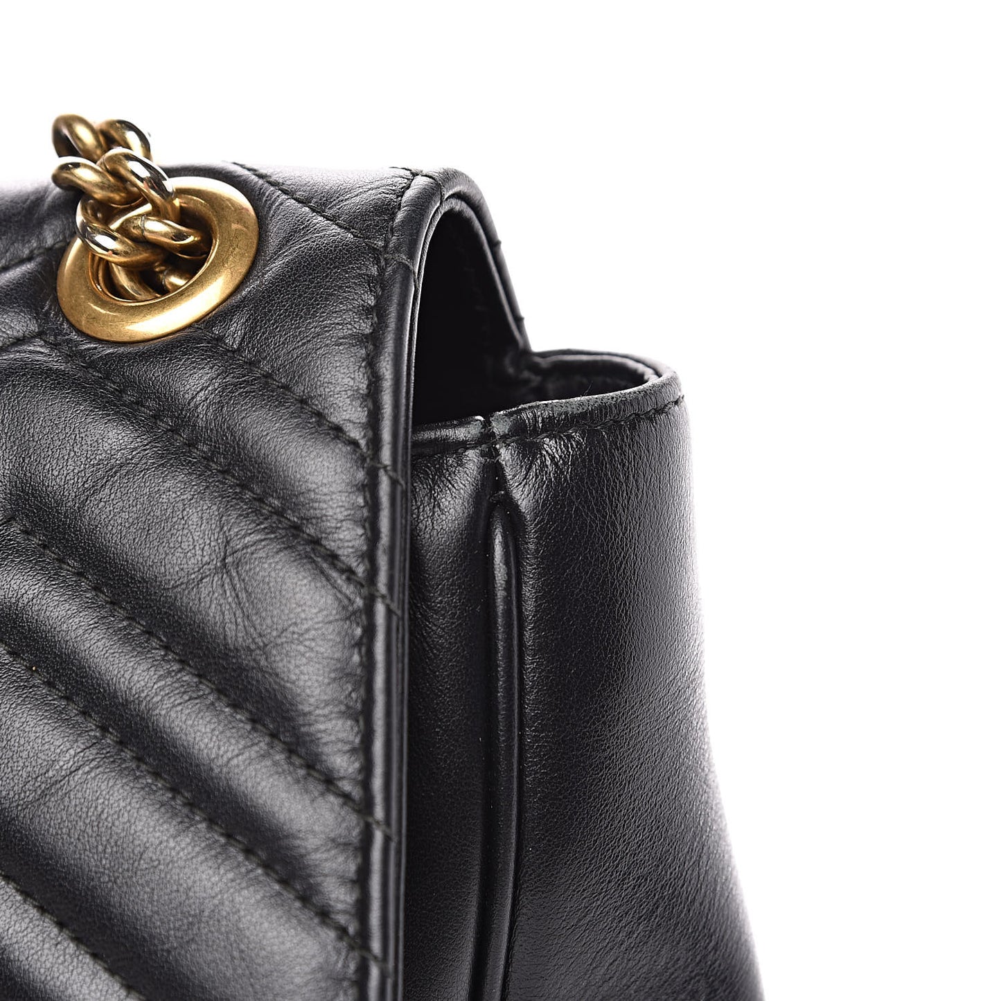 Calfskin Matelasse Large GG Marmont Shoulder Bag Black
