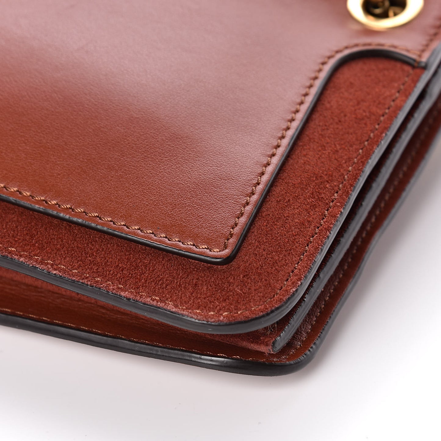 Calfskin Suede Small Roy Bag Sepia Brown