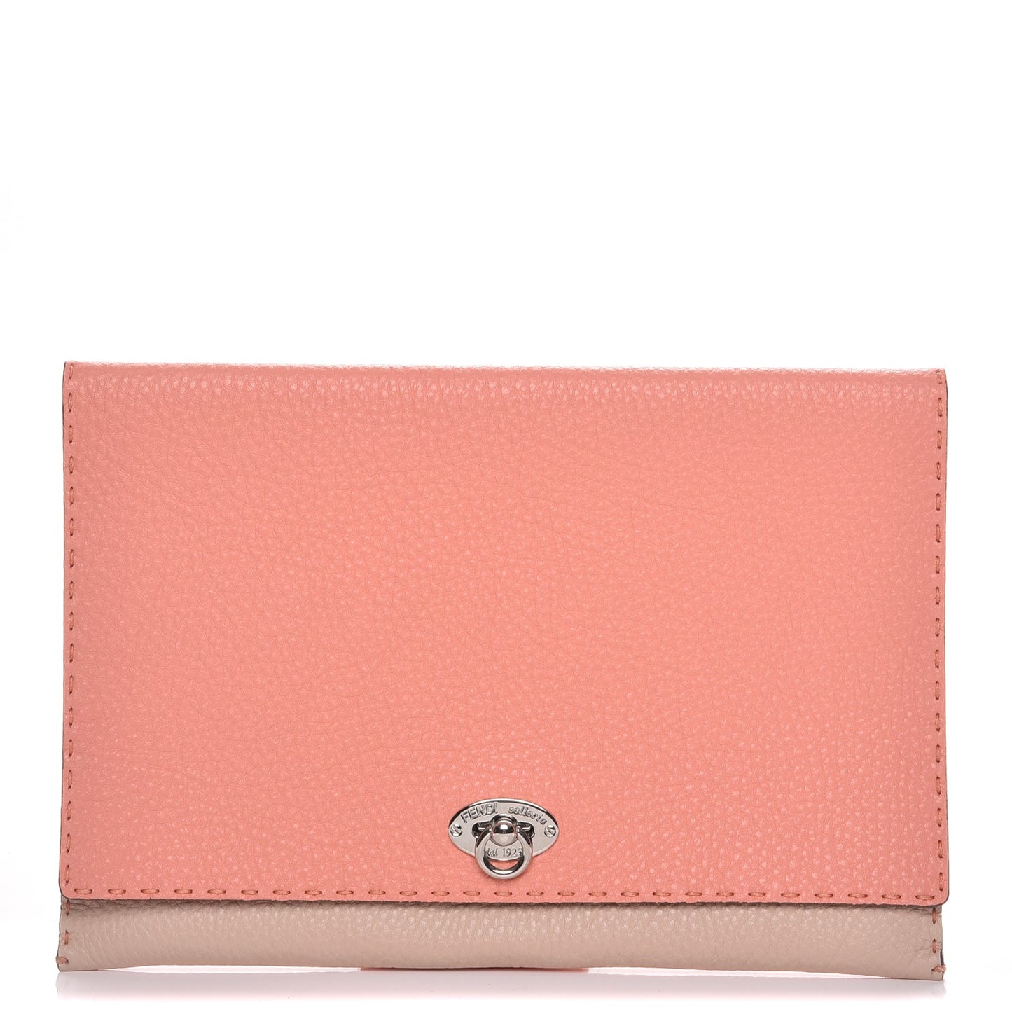 Cuoio Romano Selleria Bi-Color Clutch Pesca Plaster