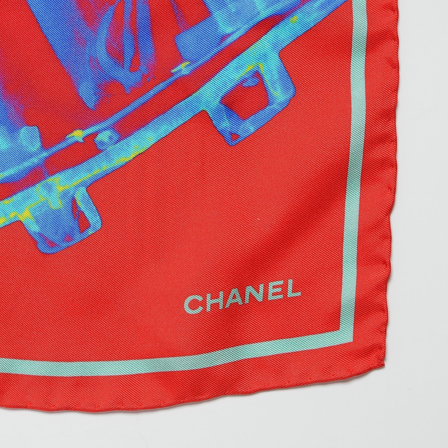 Chanel Silk X Ray Scarf Red 3 of 5