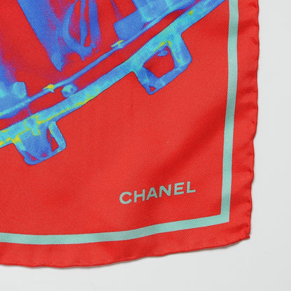 Chanel Silk X Ray Scarf Red 3 of 5