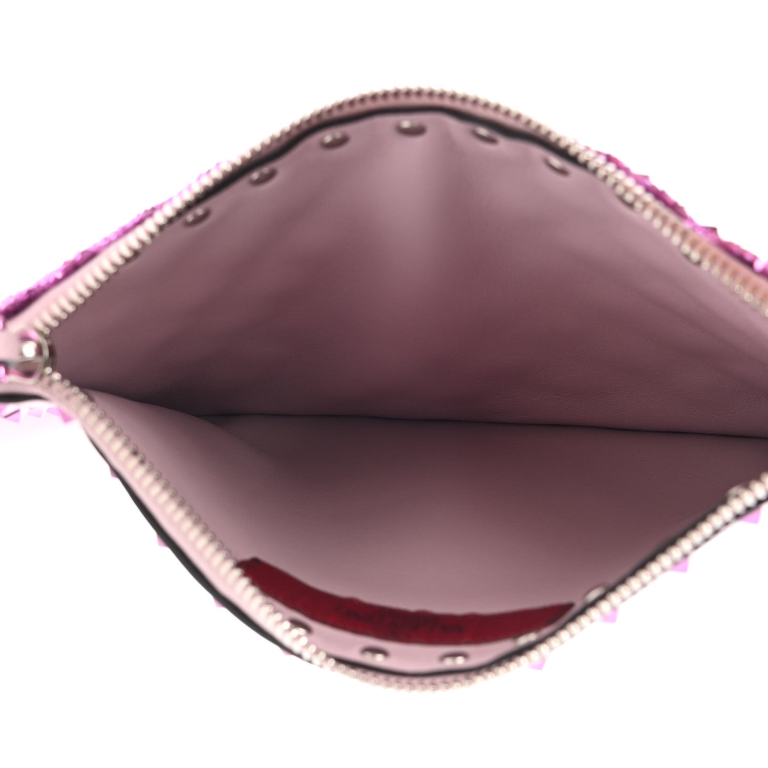 Valentino Garavani Glitter Rockstud Spike Zip Pouch Water Lilac 5 of 7