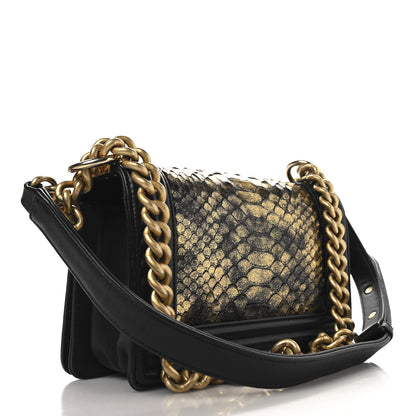 Chanel Snakeskin Calfskin Small Boy Flap Gold 3 of 12