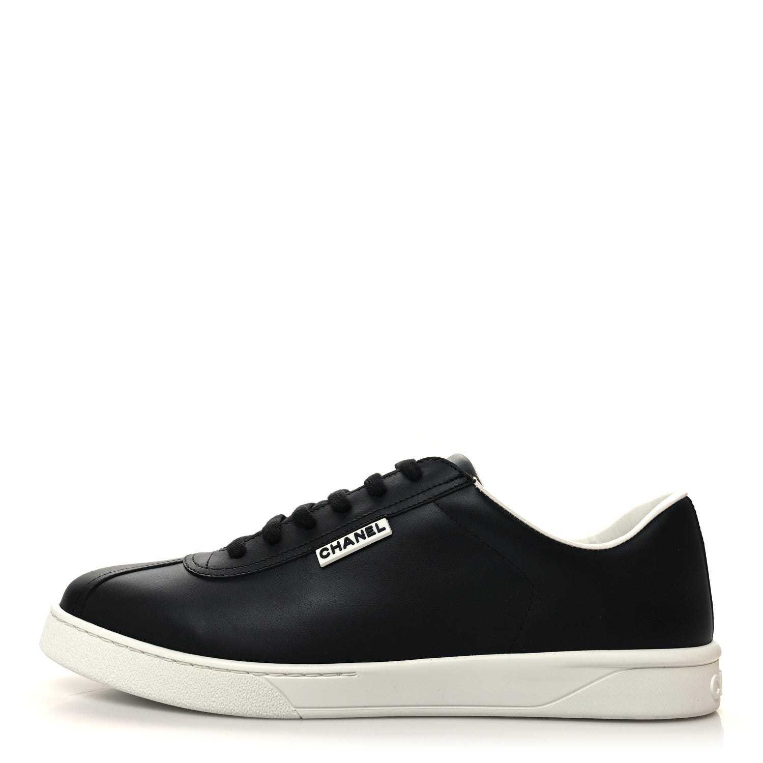 Chanel Calfskin Mens CC Sneakers 45 Black 1 of 9