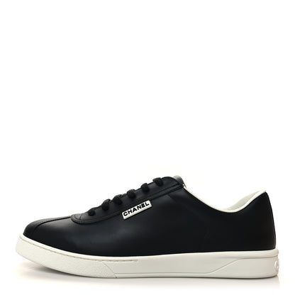 Chanel Calfskin Mens CC Sneakers 45 Black 1 of 9