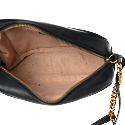 Gucci Calfskin Matelasse Small GG Marmont Chain Shoulder Bag Black 5 of 17