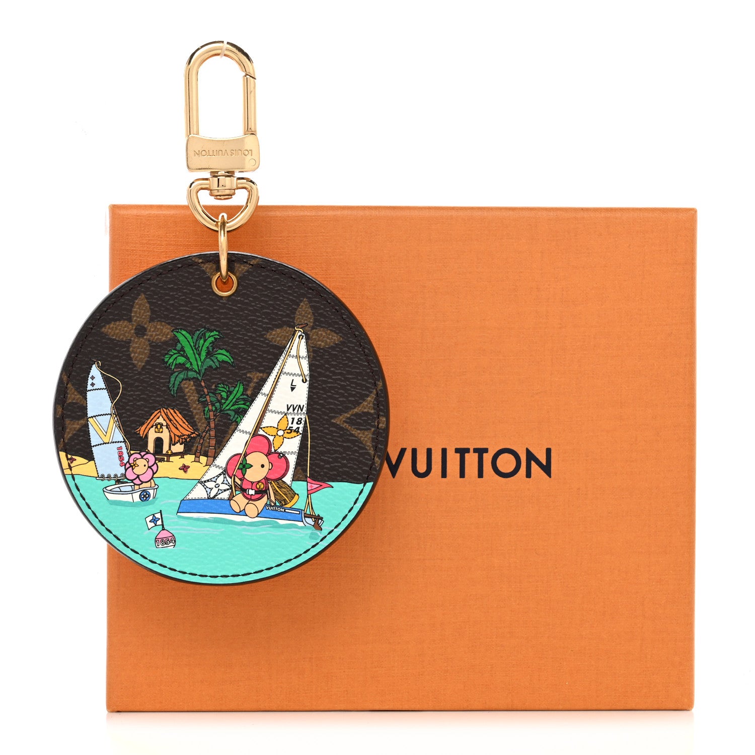 Louis Vuitton Monogram 2023 Christmas Animation Sailing Vivienne Bag Charm Key Ring Dragonfruit Pink 4 of 4