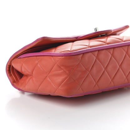 Chanel Lambskin Quilted Medium Double Flap Coral 6 of 10