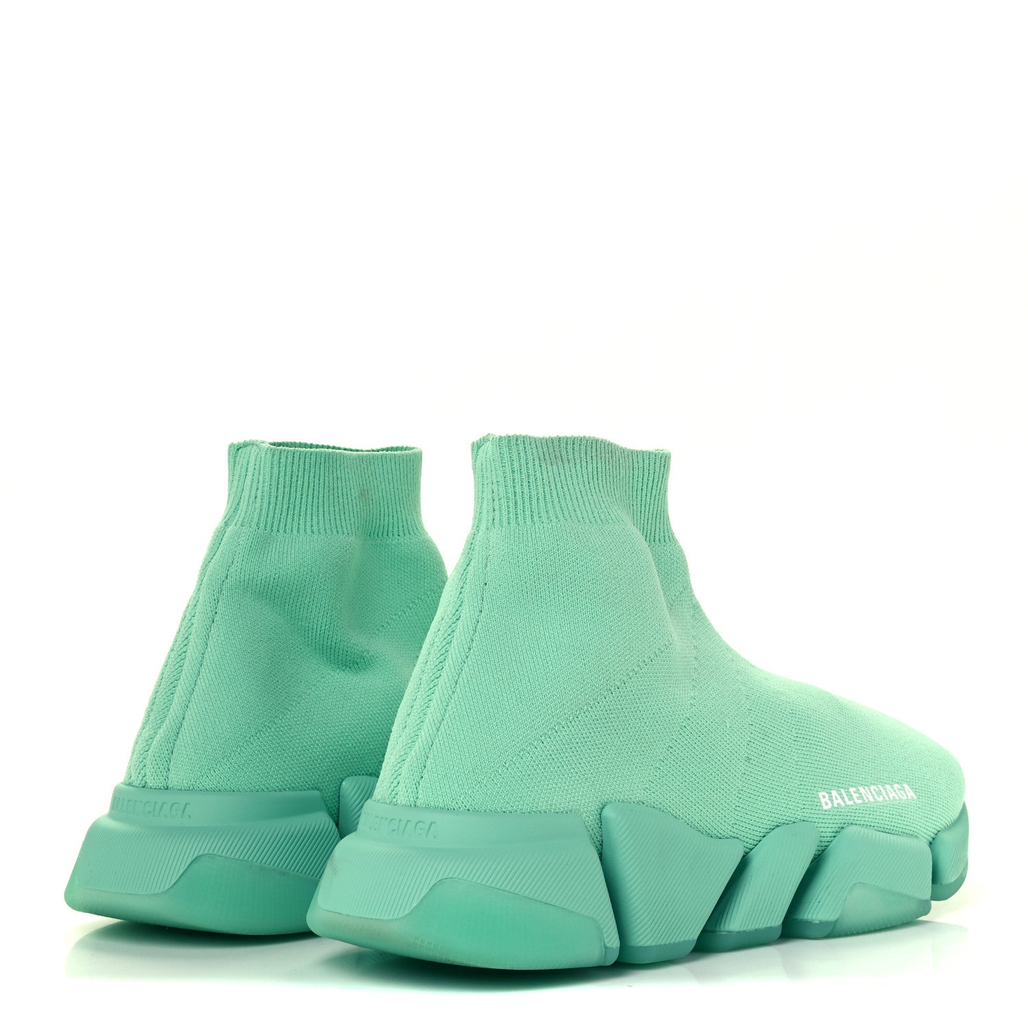Balenciaga Technical 3D Recycled Knit Womens Speed 2.0 Transparent Sole Sneakers 39 Mint 4 of 11