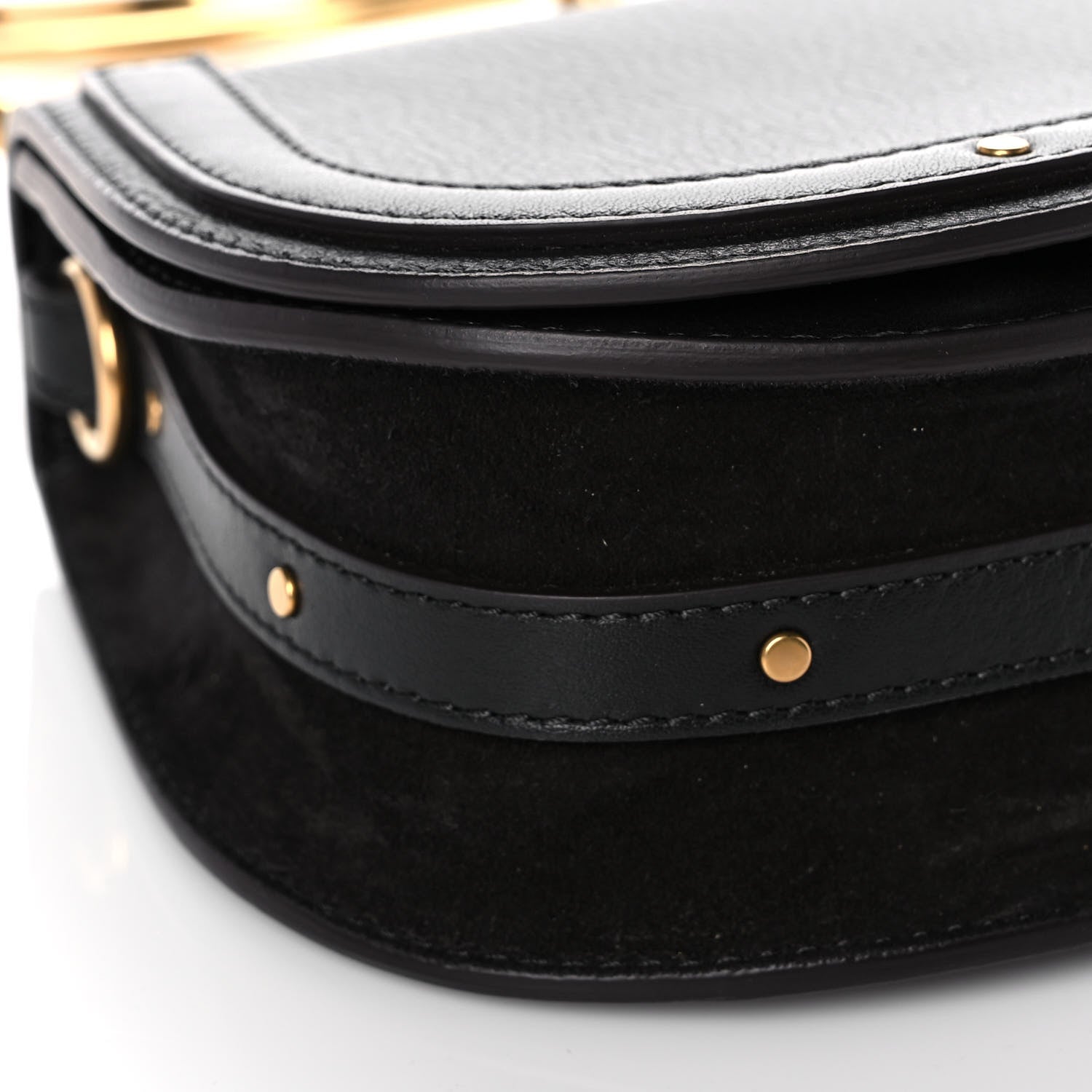 Chloe Calfskin Suede Small Nile Bracelet Bag Black 5 of 11