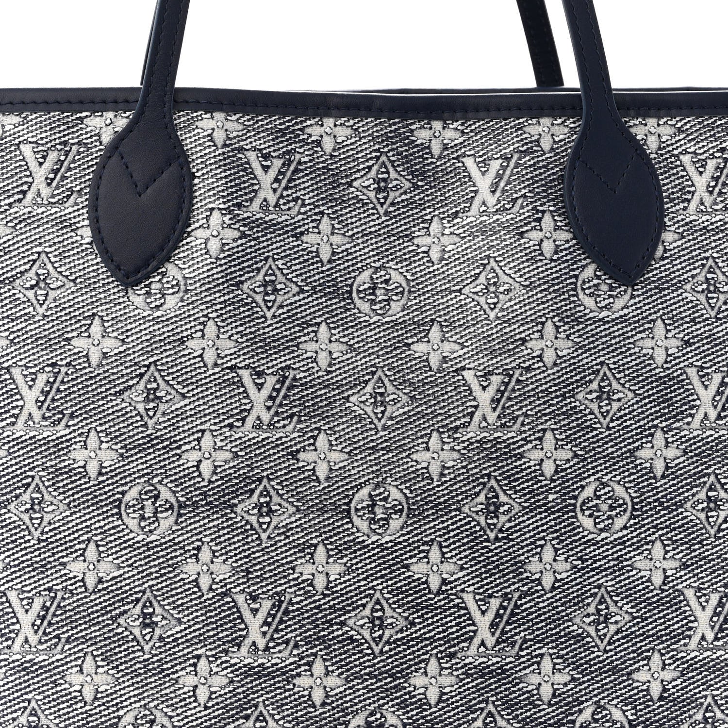 Louis Vuitton Monoglam Neverfull MM Blue 8 of 13