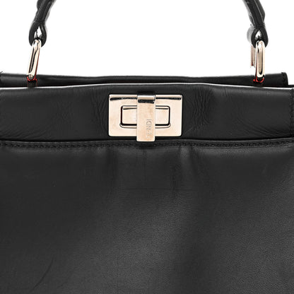 Fendi Nappa Karung Monster Eyes Mini Peekaboo Iconic Satchel Black Papavero 9 of 13