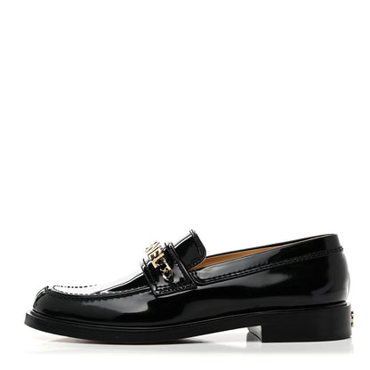 Chanel Shiny Calfskin Logo Loafers 39 Black 1 of 11