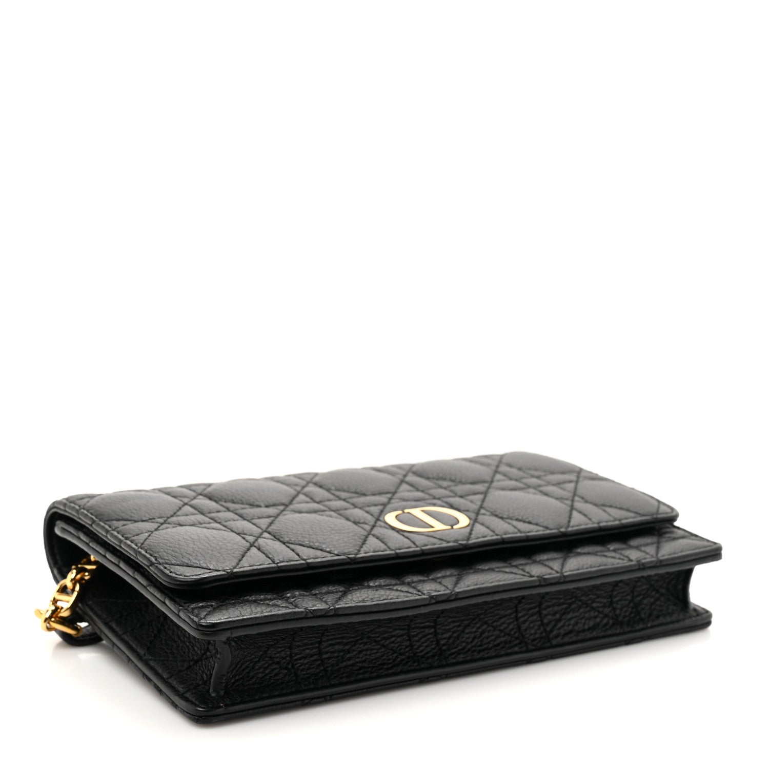 Christian Dior Supple Calfskin Cannage Caro Belt Pouch with Chain Black 4 of 10