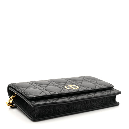 Christian Dior Supple Calfskin Cannage Caro Belt Pouch with Chain Black 4 of 10