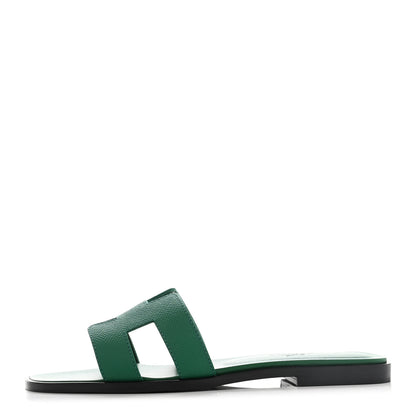 Hermes Epsom Oran Sandals 36 Malachite 1 of 8