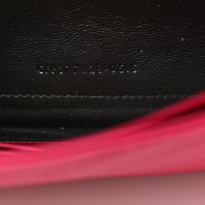 Saint Laurent Grain De Poudre Matelasse Chevron Monogram Chain Wallet Lipstick Fuchsia 9 of 13