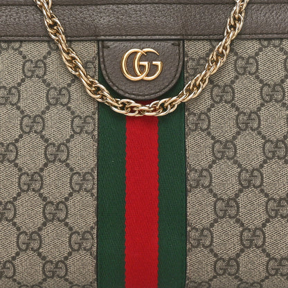 Gucci GG Supreme Monogram Web Small Ophidia Chain Shoulder Bag Brown 8 of 10