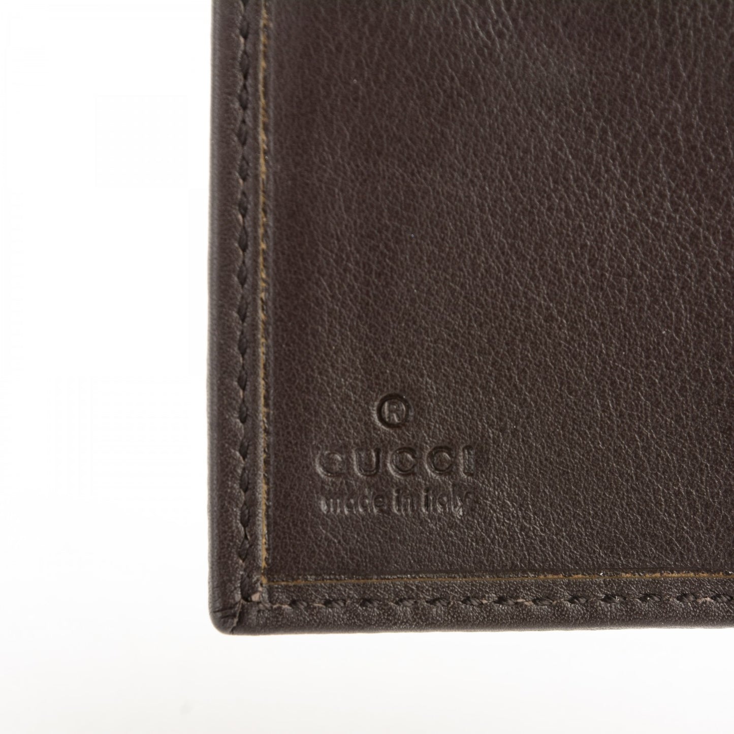 GG Monogram Train Pass Card Case Dark Brown
