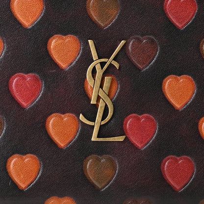Saint Laurent Lambskin Heart Embossed Monogram Bill Pouch Vintage Cognac 7 of 10