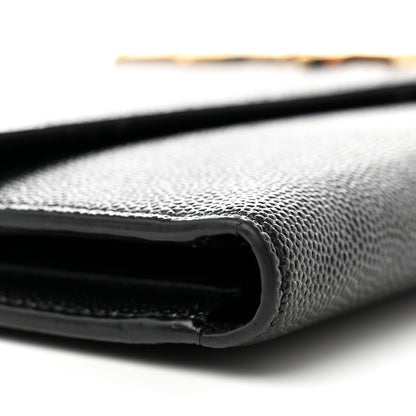 Saint Laurent Grain De Poudre Monogram Uptown Wallet Black 10 of 11