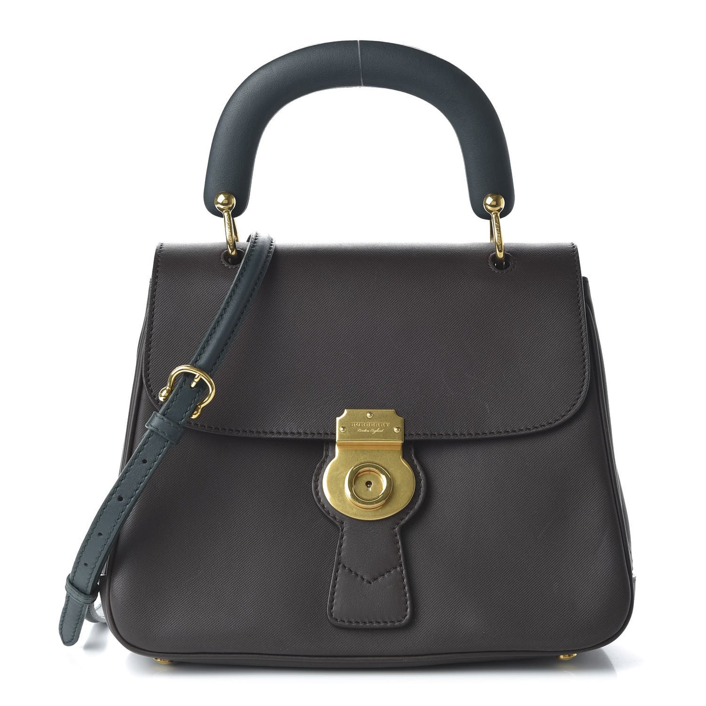 Trench Calfskin Medium DK88 Top Handle Bag Dark Chocolate