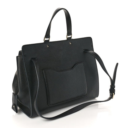 Valentino Garavani Pebbled Calfskin Large JoyLock Satchel Black 3 of 8