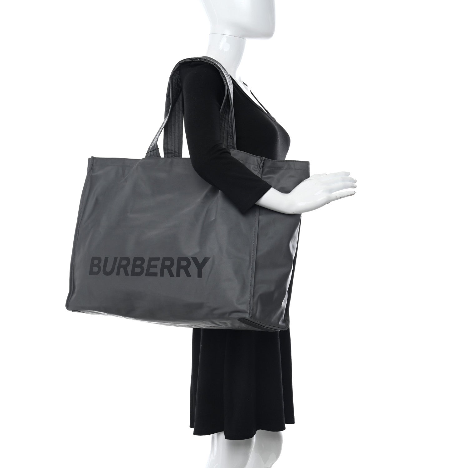 Burberry Nylon Logo Tote Bag Grey 2 of 12
