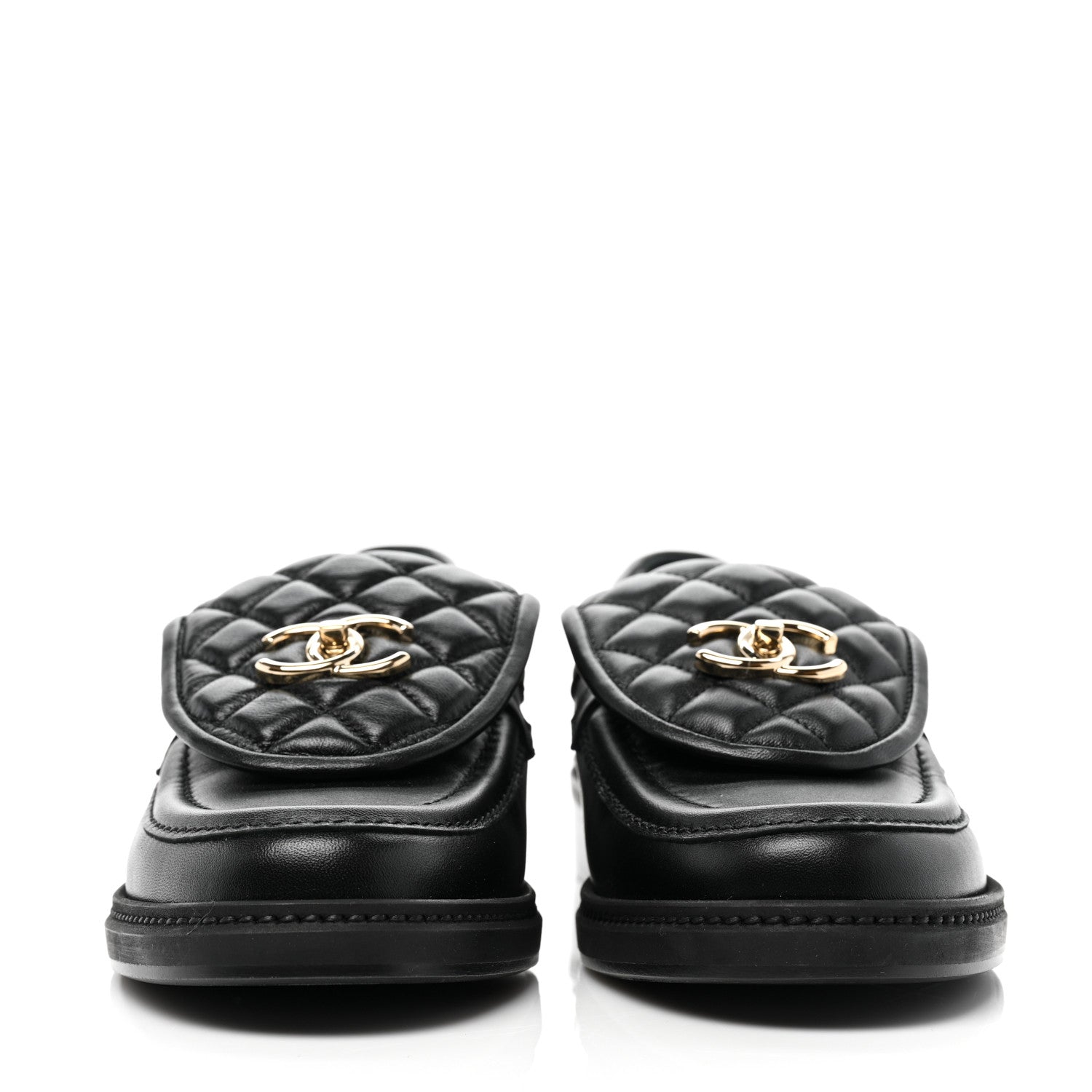 Chanel Lambskin Quilted CC Turnlock Loafers 40 Black 2 of 8