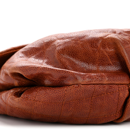 Chanel Crumpled Caviar Quilted Maxi Elastic Flap Light Brown 9 of 13