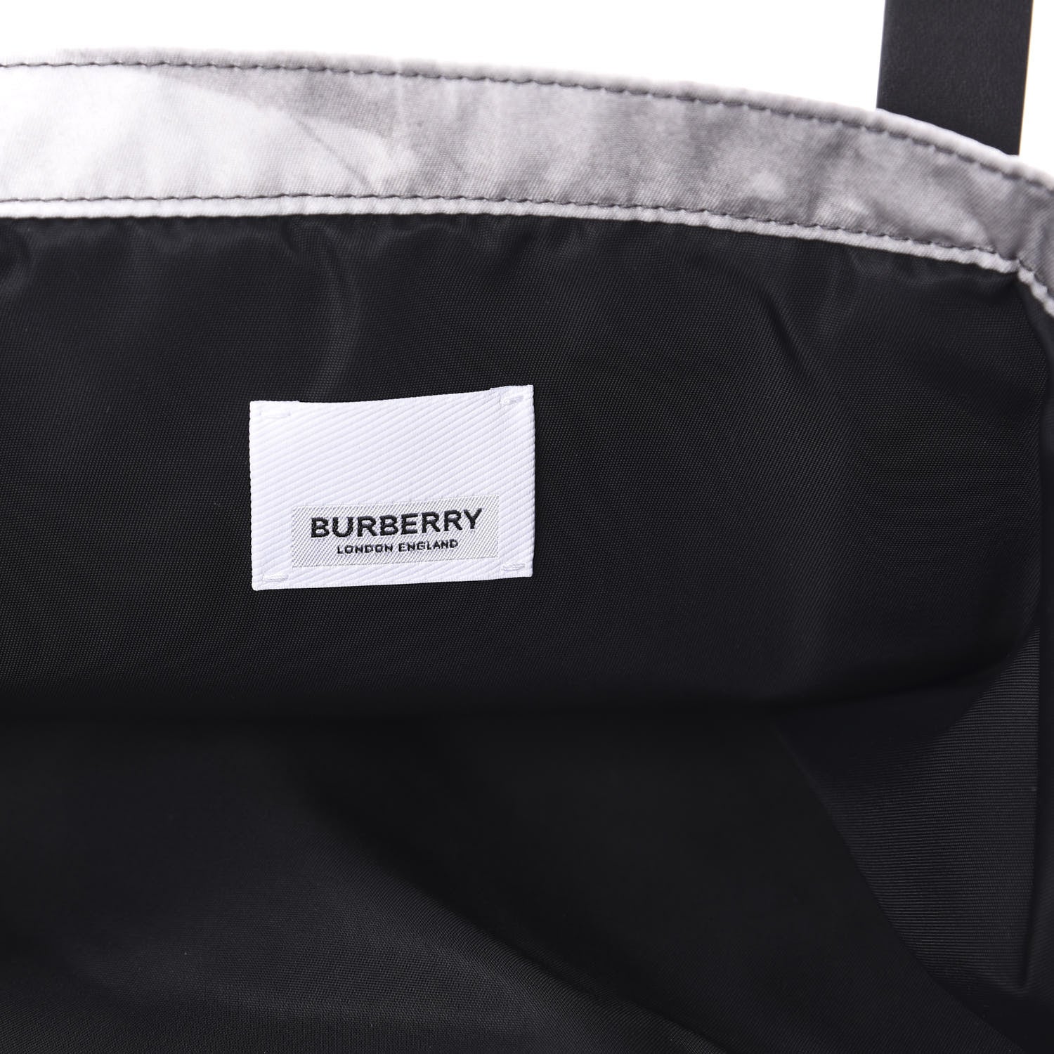 Burberry Nylon London Montage Print Flat Tote Bag Black 6 of 9