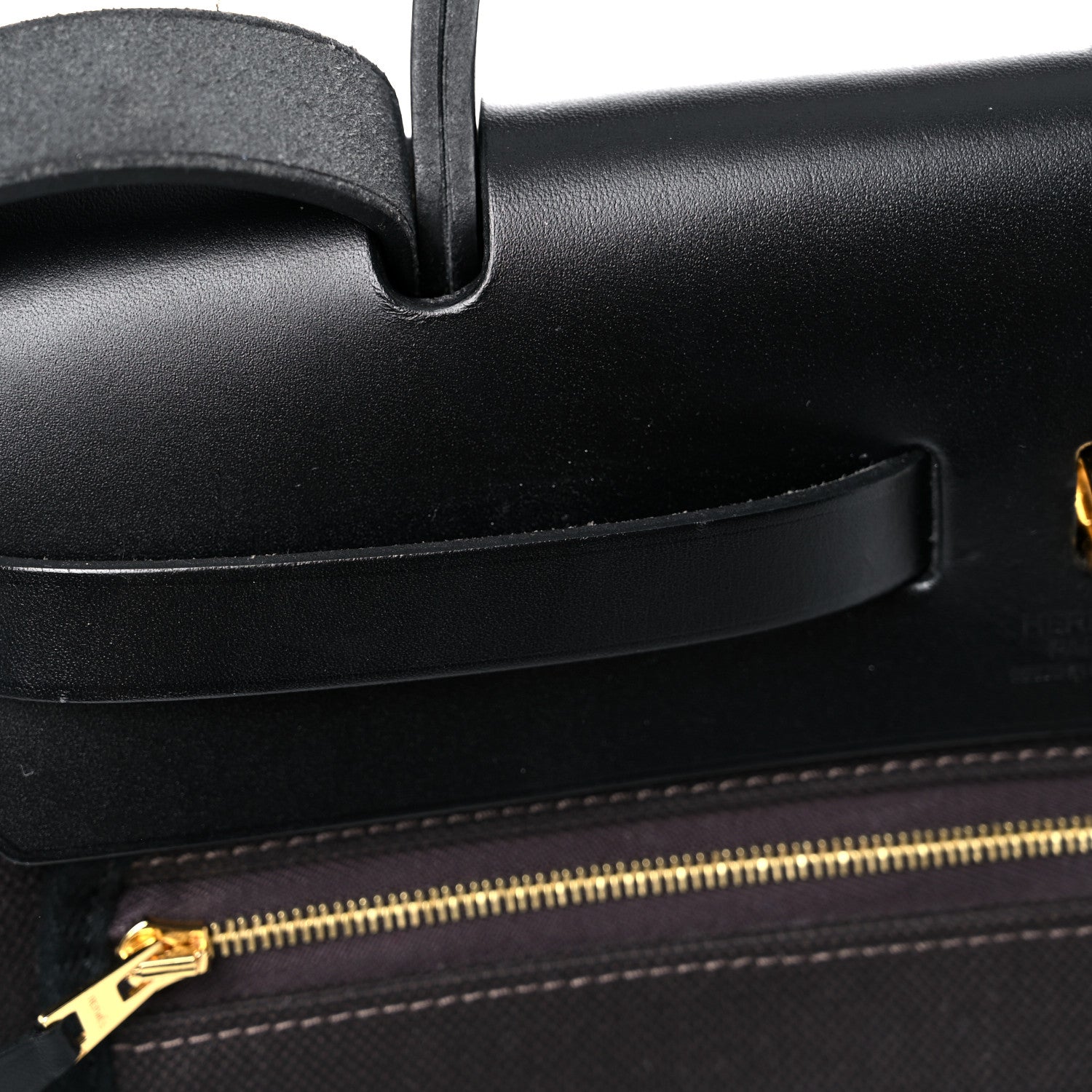 Hermes Military Toile Vache Hunter Herbag Zip PM 31 Black 10 of 17